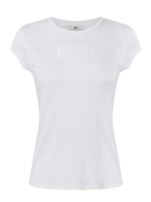 T-SHIRT CON RICAMO ELISABETTA FRANCHI | MA00451E2270 gesso